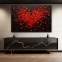 Wall Art titled: Heartbeats of Passion in a Horizontal format with: Black, and Red Colors; Decoration the Sideboard wall