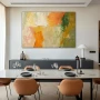 Wall Art titled: Abstract Autumnal Fragments in a Horizontal format with: Green, and Pastel Colors; Decoration the Living Room wall