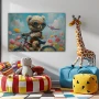 Wall Art titled: Little Dreamy Navigator in a Horizontal format with: Blue, and Pastel Colors; Decoration the Baby wall