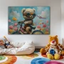 Wall Art titled: Little Dreamy Navigator in a Horizontal format with: Blue, and Pastel Colors; Decoration the Nursery wall
