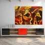 Wall Art titled: Colors of Africa in a Horizontal format with: Yellow, Brown, Orange, and Red Colors; Decoration the Sideboard wall