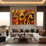 Wall Art titled: Colors of Africa in a Horizontal format with: Yellow, Brown, Orange, and Red Colors; Decoration the Living Room wall