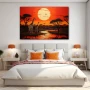 Wall Art titled: Portrait of African Wildlife in a Horizontal format with: Brown, Orange, and Red Colors; Decoration the Bedroom wall