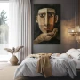 Cuadro Reflexión introspectiva en formato vertical con colores Marrón; Decorando pared de Habitación dormitorio