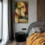 Cuadro Fragmentos de Pensamiento en formato vertical con colores Marrón, Beige; Decorando pared de Habitación dormitorio