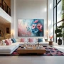Wall Art titled: Wings of Serenity in a Horizontal format with: Sky blue, Pink, and Pastel Colors; Decoration the Living Room wall