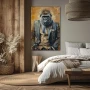 Wall Art titled: Wild and Civilized in a Vertical format with: Golden, and Brown Colors; Decoration the Bedroom wall