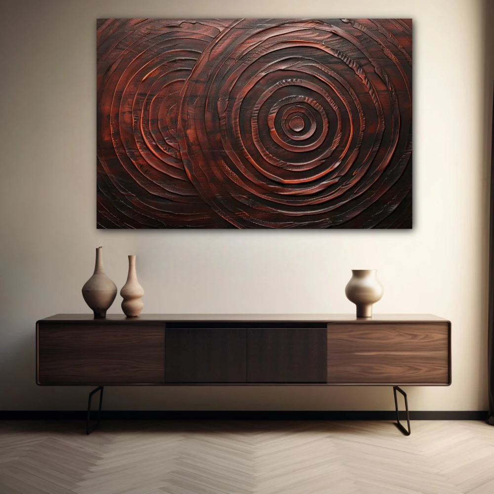 Wall Art titled: Whirlwind of Emotions in a Horizontal format with: and Monochromatic Colors; Decoration the Sideboard wall