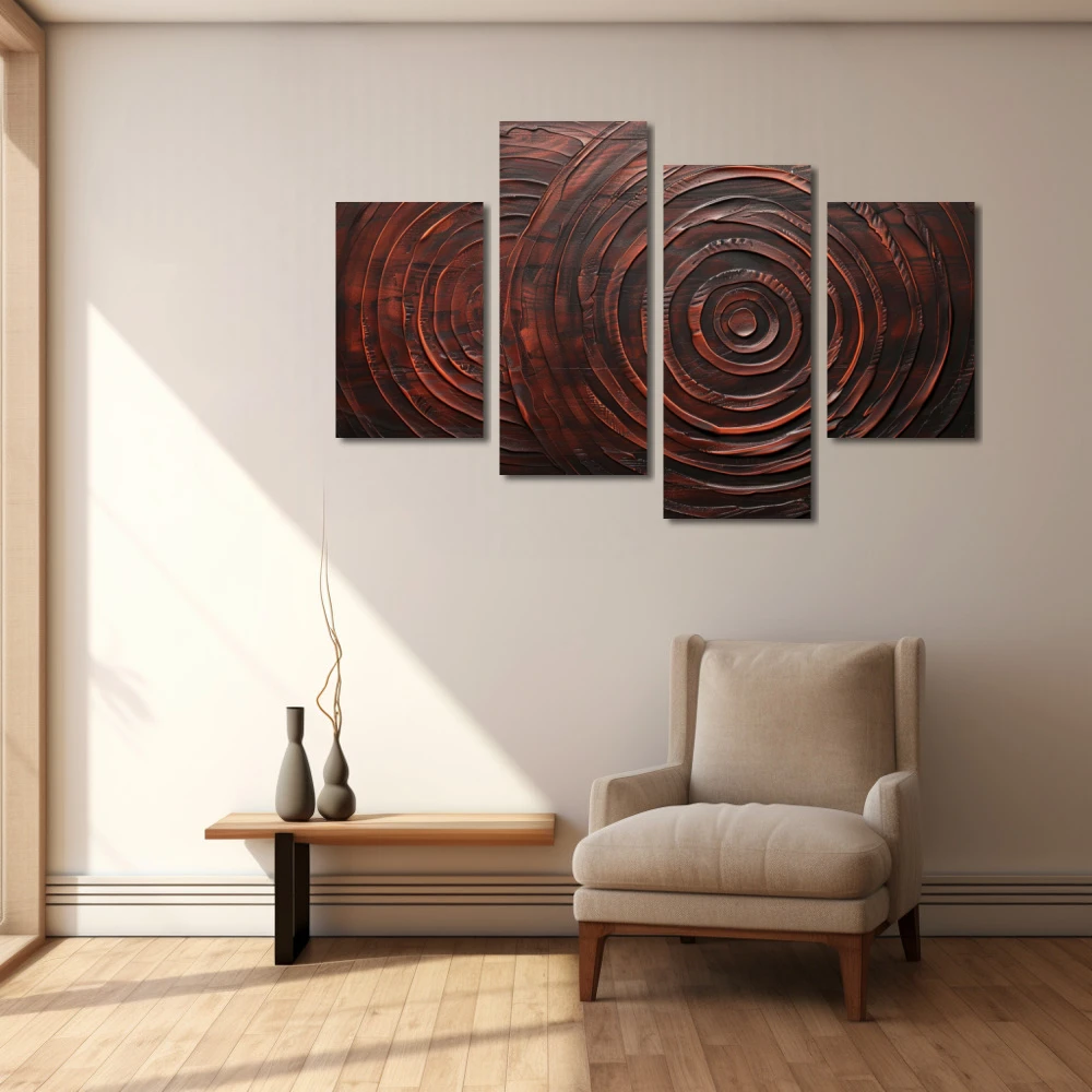 Wall Art titled: Whirlwind of Emotions in a Horizontal format with: and Monochromatic Colors; Decoration the Beige Wall wall
