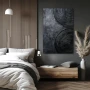 Wall Art titled: Spiral of Silence in a Vertical format with: Black, and Monochromatic Colors; Decoration the Bedroom wall