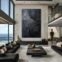 Wall Art titled: Spiral of Silence in a Vertical format with: Black, and Monochromatic Colors; Decoration the Living Room wall