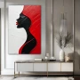 Wall Art titled: Profile of Passions in a Vertical format with: white, Black, and Red Colors; Decoration the Sideboard wall