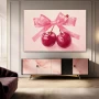 Wall Art titled: Sweet Temptation in a Horizontal format with: Pink, and Pastel Colors; Decoration the Sideboard wall
