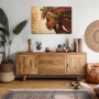 Wall Art titled: Kadiatu Abegunde in a Horizontal format with: Brown, Orange, and Beige Colors; Decoration the Sideboard wall