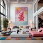 Wall Art titled: Sweet Fantasies in a Vertical format with: and Pink Colors; Decoration the Living Room wall