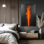 Wall Art titled: Apex of Passion in a Vertical format with: Orange, Black, and Red Colors; Decoration the Bedroom wall