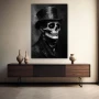 Wall Art titled: Knight of the Infinite in a Vertical format with: and Black and White Colors; Decoration the Sideboard wall