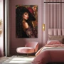 Wall Art titled: Indomitable Spirit in a Vertical format with: Purple, and Red Colors; Decoration the Bedroom wall