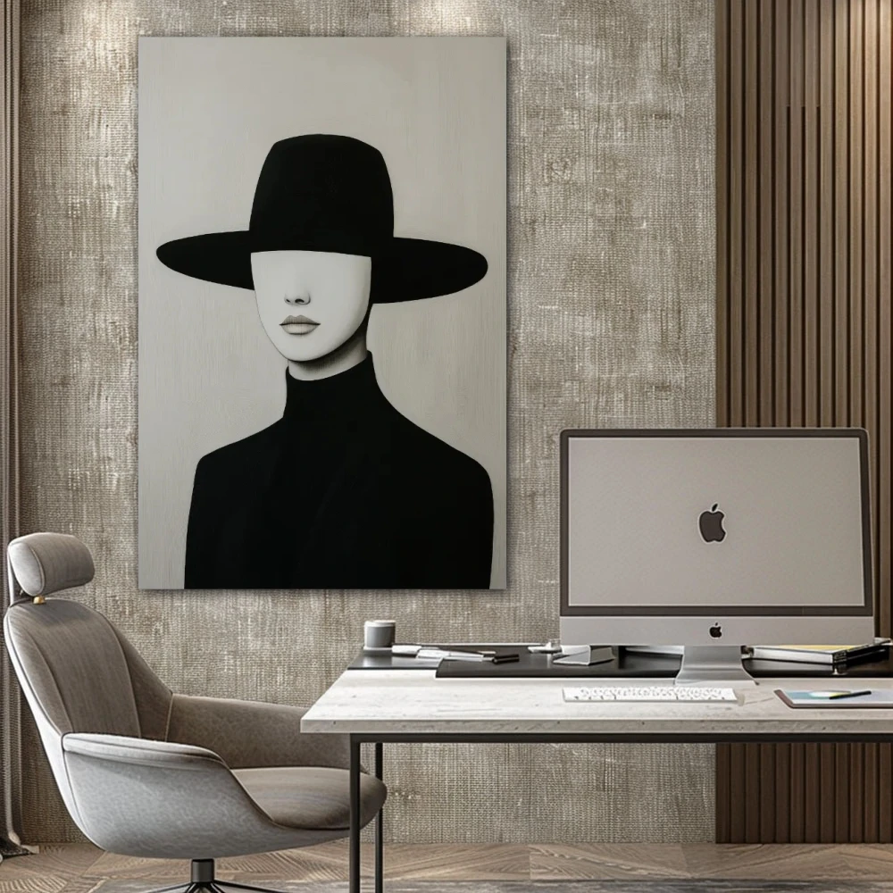 Wall Art titled: The Echo of Emptiness in a Vertical format with: Grey, Black and White, and Monochromatic Colors; Decoration the Office wall