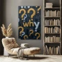 Wall Art titled: Critical Thinking in a Vertical format with: Golden, and Grey Colors; Decoration the Living Room wall