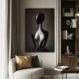 Wall Art titled: Effigy of Elegance in a Vertical format with: white, Grey, and Black Colors; Decoration the Living Room wall