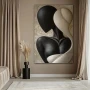 Wall Art titled: Between Shadows and Lights in a Vertical format with: Black, and Beige Colors; Decoration the Bedroom wall