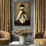 Wall Art titled: Vestiges of Lusso in a Vertical format with: white, and Brown Colors; Decoration the Living Room wall