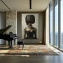 Wall Art titled: Masked Glamour in a Vertical format with: and Brown Colors; Decoration the Living Room wall