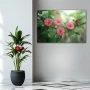 Wall Art titled: Wild Heart in a Horizontal format with: Pink, and Green Colors; Decoration the Bathroom wall