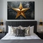 Wall Art titled: You Are My Only Star in a Horizontal format with: Golden, Grey, and Black Colors; Decoration the Bedroom wall