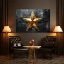 Wall Art titled: You Are My Only Star in a Horizontal format with: Golden, Grey, and Black Colors; Decoration the Living Room wall
