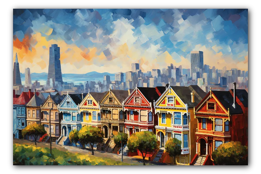 Cuadro titulado: Amanecer en San Francisco
