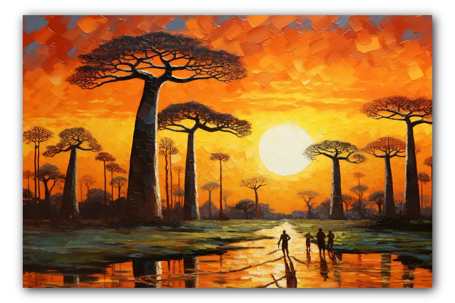 Cuadro titulado: La avenida de los Baobabs