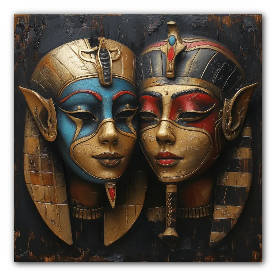 Cuadro titulado: Las Máscaras de Hathor