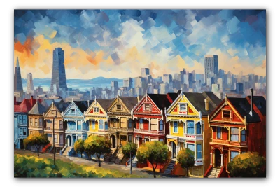 Cuadro Titulado: Amanecer en San Francisco