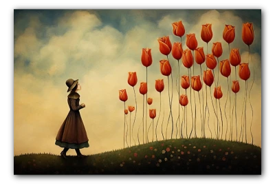 Cuadro Titulado: Soñar entre tulipanes