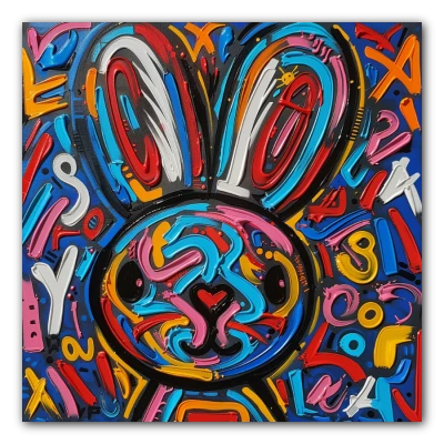 Cuadro Titulado: the magic rabbit