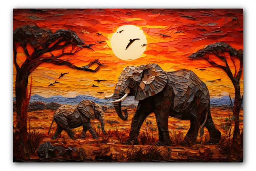 Pachyderms on the Savannah artwork