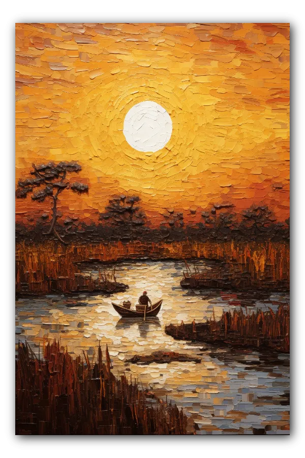 Fishing on the Nile River artwork