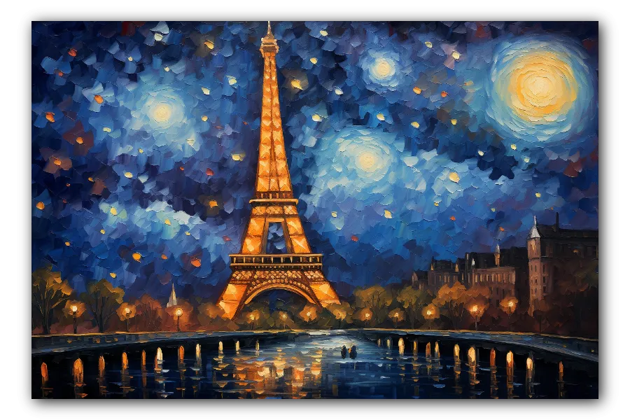 Cuadro titulado: Reflejos de un Paris Soñador