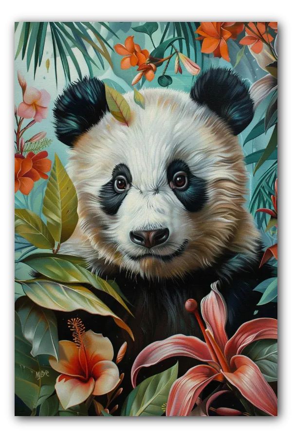 Cuadro titulado: Tropical Panda Charm