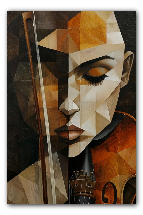 Cuadro titulado: Violinista desfragmentada